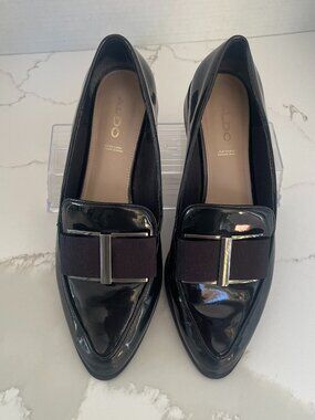 ALDO Slip on "Colette" Black Loafers. Size 7.5